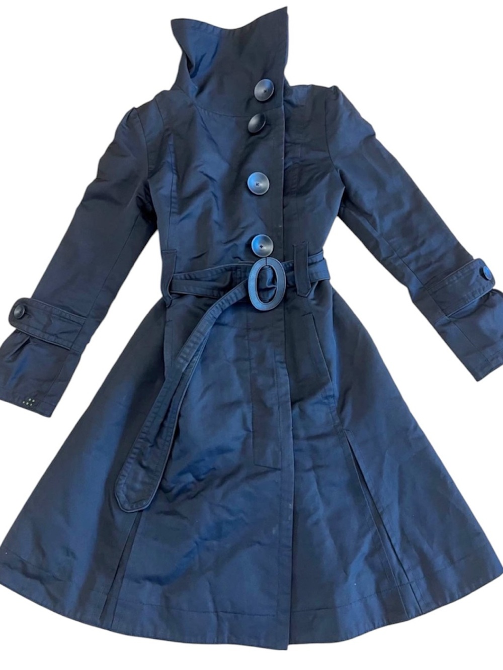 Soia & Kyo Belted Black Trench Coat • SM*
